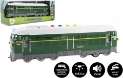 Locomotiva in plastica a batterie con suoni e luci 35 cm – Verde