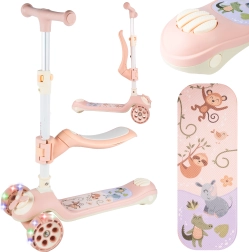 Monopattino per bambini con sedile e girandola, rosa