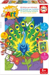 Educa pittura con i numeri – pavone e pappagallo