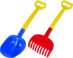 Set per sabbia Paletta e rastrello grandi Bicolore
