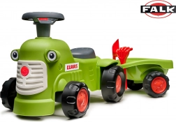 Trattorino spingi-spingi CLAAS verde chiaro con rimorchio