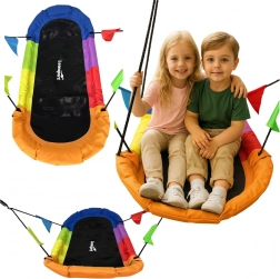 Altalena da giardino nido di cicogna rettangolare colorata 167 x 75 cm