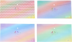 Cartellina in plastica con bottone 33 × 23 cm – motivi colorati