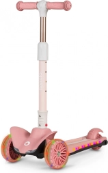 Monopattino a tre ruote per bambini con LED LIONELO Timmy Pink Rose