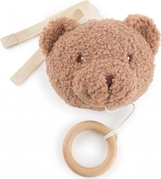 Giocattolo musicale appeso orsetto Mika con anello in legno