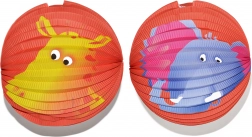 Lanterna di carta sfera con motivo animale 25 cm