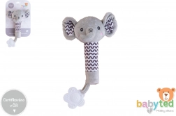 sonaglio e massaggiagengive in peluche elefante BABYTED 25 cm