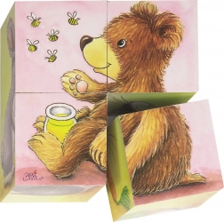 Goki cubi di legno con cuccioli – 4 pz