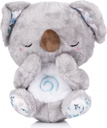 Giocattolo peluche respirante con musica koala bianco/grigio