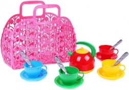 Set da tè colorato per bambini in borsa di plastica