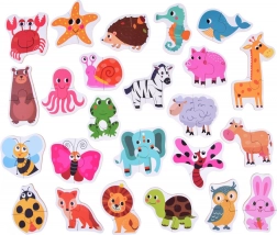Puzzle colorati per bambini con animali, 24 pezzi