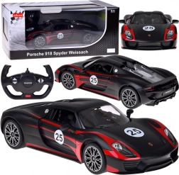 Rastar RC auto PORSCHE 918 Spyder Weissach 1:14 con illuminazione – nero