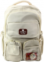 Zaino scolastico urbano con capibara beige