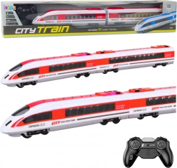 treno passeggeri RC con luci, rosso, 65 cm
