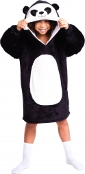 Cozy Noxxiez CH326 Panda - calda coperta felpa con cappuccio per bambini 7 - 12 anni