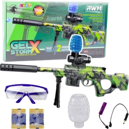 Carabina AWM a palline d'acqua verde con occhiali 61 cm
