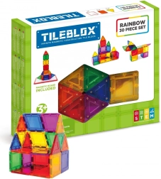 Klocki magnetyczne Tileblox Rainbow Set con Lavagna Magnetica