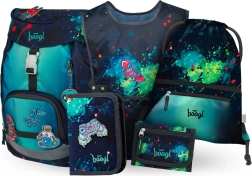 Baagl set Airy Chill: zaino scolastico, astuccio, sacchetto, grembiule, portafoglio