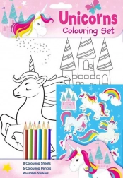 set da colorare con unicorni