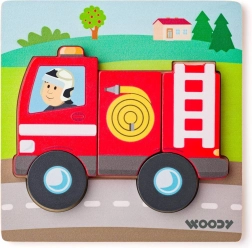 Woody baby puzzle a incastro in legno auto dei pompieri 5 pezzi - 1 pezzo