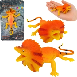 Realistica figurina in gomma elastica e allungabile di lucertola dal collare 19 cm