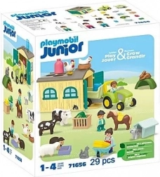 PLAYMOBIL Junior fattoria con trattore, rimorchio e animaletti
