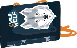 Portafoglio tessile per bambini con motivo del lupo