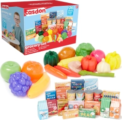 Set alimenti per bambini CASDON – frutta e verdura di plastica, 36 pezzi
