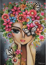 Puzzle ragazza con fiori 1000 pezzi