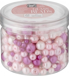 Set di perline di vetro in sfumature di rosa