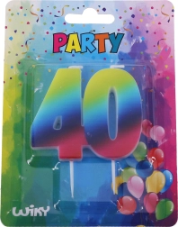 Candelina di compleanno numero 40 arcobaleno