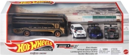 Set premium Hot Wheels: 3 macchinine e bisarca del team