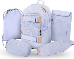 Baagl set 5 Skate Lilac: zaino scolastico, astuccio, sacca, marsupio e custodia per laptop