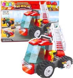 Set di costruzione camion dei pompieri con scala 67 pezzi