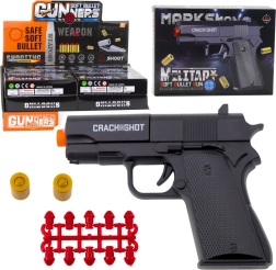 Mini pistola WARFARE con proiettili e bossoli, nera 13,5 cm
