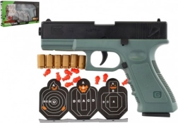 Pistola con munizioni in schiuma e bersagli