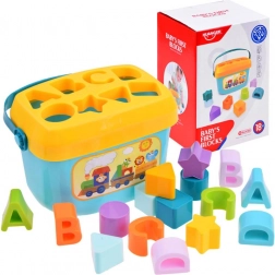 Set educativo – secchiello con blocchi e lettere, smistatore di forme, 16 pezzi