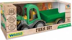 Trattore con caricatore e rimorchio Wader