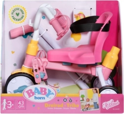 Baby Born triciclo con asta di guida e cinture di sicurezza