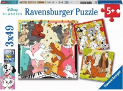 Puzzle Ravensburger Disney Classics: animaletti di buon umore 3×49 pezzi