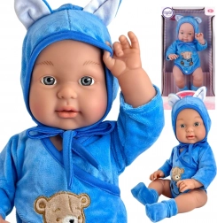 Woopie bambola realistica neonata con vestitino orsetto 46 cm