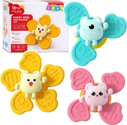 Set di spinner sensoriali con ventosa per neonati e bambini piccoli, 3 pezzi