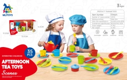 Mega set da tè per bambini con piattini e accessori da 35 pezzi