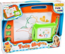 Lavagnetta magnetica da disegno 2-in-1 con cancellino e timbri