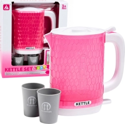 Bollitore elettrico giocattolo per bambini con luci e suoni di ebollizione con bicchierini, rosa