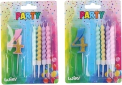 Candela per festa numero 4 con 4 candele