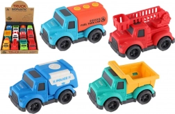 eco plast camioncini 10 cm a ruota libera, mix di tipi, box 12 pz