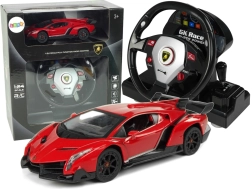 Lamborghini Veneno Rosso telecomandata 2.4G volante con suoni e luci 1:24