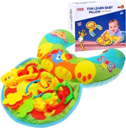 Cuscino stabilizzatore per neonati con sonagli e tappetino frusciante – Leone