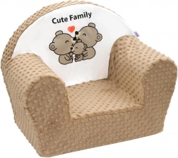 Poltroncina per bambini in minky NEW BABY Cute Family cappuccino